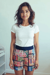 Gypsy Boho Patchwork Embroidered Shorts Mirror Work – Festival & Casual Wear - Rajni Collection