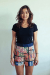 Gypsy Boho Patchwork Embroidered Shorts Mirror Work – Festival & Casual Wear - Rajni Collection