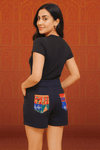 Gypsy Boho Patchwork Embroidered Shorts Mirror Work – Festival & Casual Wear - Rajni Collection