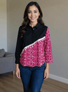 Half & Half Panelled Shirt - Rajni Collection