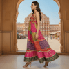 Handcrafted Multicolor Bandhani Maxi Dress – Boho Festive Fusion Wear - Rajni Collection
