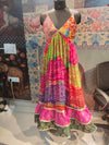 Handcrafted Multicolor Bandhani Maxi Dress – Boho Festive Fusion Wear - Rajni Collection