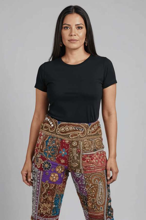 Handcrafted Patchwork Embroidered Palazzo Pants - Rajni Collection