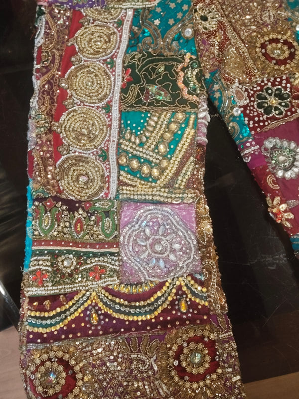 Handcrafted Patchwork Embroidered Palazzo Pants - Rajni Collection