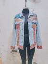 Men’s Denim Jacket with Jaipuri Patchwork & Hand Embroidery Detailing - Rajni Collection