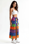 Multi - Color Bandhini Layered Skirt with Tassel - Rajni Collection