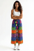 Multi - Color Bandhini Layered Skirt with Tassel - Rajni Collection