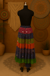 Multi - Color Bandhini Layered Skirt with Tassel - Rajni Collection