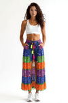 Multi - Color Bandhini Layered Skirt with Tassel - Rajni Collection