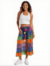 Multi - Color Bandhini Layered Skirt with Tassel - Rajni Collection