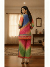 Multicolor Bandhani Kurta & Palazzo Set with Mirror and Coin Lace Work – Festive Fusion - Rajni Collection