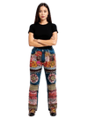 Multicolor Bohemian Embroidered Denim Pants with Mirror & Patchwork Detailing - Rajni Collection