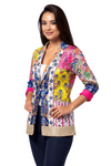 Multicolor Patchwork Mirror Work Blazer – Boho Chic Statement Jacket - Rajni Collection