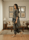 Navy Blue Kaftan Top & Pant Co - ord Set – Elegant Indo - Western Fusion Wear - Rajni Collection