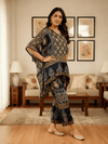 Navy Blue Kaftan Top & Pant Co - ord Set – Elegant Indo - Western Fusion Wear - Rajni Collection