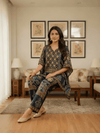 Navy Blue Kaftan Top & Pant Co - ord Set – Elegant Indo - Western Fusion Wear - Rajni Collection