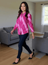 Pink Bandhani - Inspired Button Down Shirt - Rajni Collection