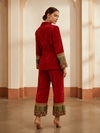 Pink Velvet Co - ord Set with Embroidered Borders – Festive Luxe Wear - Rajni Collection