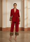Pink Velvet Co - ord Set with Embroidered Borders – Festive Luxe Wear - Rajni Collection