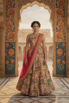Rajasthani Pichwai Print Lehenga Set Handcrafted Mirror Work & Blouse