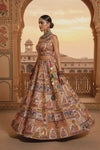 Rajasthani Pichwai Print Lehenga Set Handcrafted Mirror Work & Blouse
