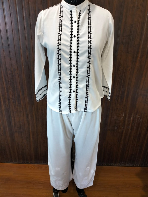 Pure Charm – White Casual Wear Top - Rajni Collection