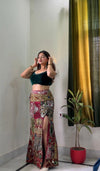 Purple Embellished Skirt Royal Patchwork Slit Skirt - Rajni Collection