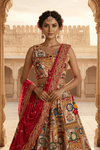 Rajasthani Pichwai Print Lehenga Set Handcrafted Mirror Work & Blouse - Rajni Collection