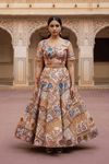 Rajasthani Pichwai Print Lehenga Set Handcrafted Mirror Work & Blouse - Rajni Collection