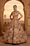 Rajasthani Pichwai Print Lehenga Set Handcrafted Mirror Work & Blouse - Rajni Collection