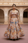 Rajasthani Pichwai Print Lehenga Set Handcrafted Mirror Work & Blouse - Rajni Collection