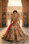 Rajasthani Pichwai Print Lehenga Set Handcrafted Mirror Work & Blouse - Rajni Collection