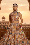 Rajasthani Pichwai Print Lehenga Set Handcrafted Mirror Work & Blouse - Rajni Collection