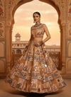Rajasthani Pichwai Print Lehenga Set Handcrafted Mirror Work & Blouse - Rajni Collection