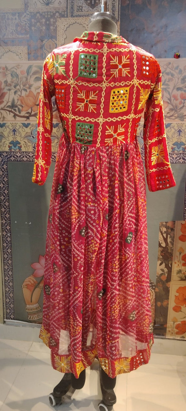 Rani Bandhej Phulkari Shrug - Rajni Collection