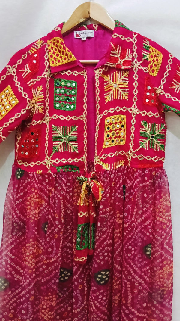 Rani Bandhej Phulkari Shrug - Rajni Collection