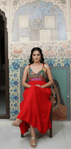 Red Boho Patchwork Maxi Dress - Rajni Collection