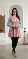 Two - Tone Shimmer Tunic with Sequin Detailing – Festive Fusion Wear - Rajni Collection