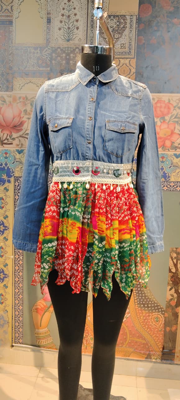 Umbrella Denim Shirt - Rajni Collection