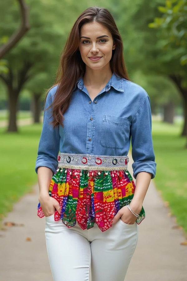 Umbrella Denim Shirt - Rajni Collection