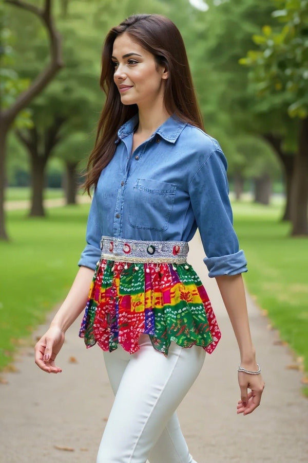 Umbrella Denim Shirt - Rajni Collection