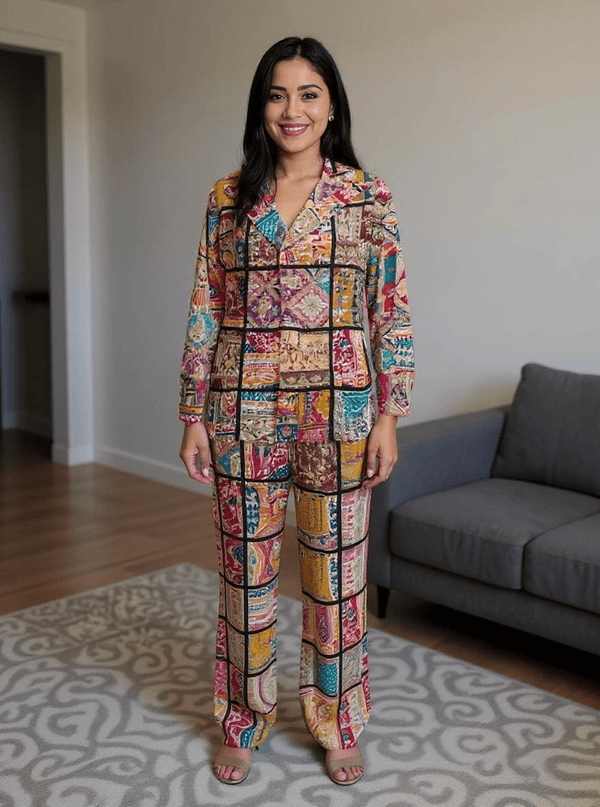 Vibrant Boho Artisanal Twin Set with Mirrorwork & Patch Embroidery - Rajni Collection