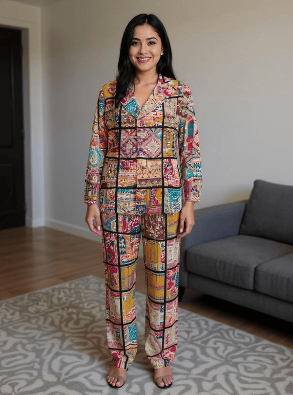 Vibrant Boho Artisanal Twin Set with Mirrorwork & Patch Embroidery - Rajni Collection