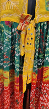 Yellow Phulkari Shrug with Multicolor Skirt - Rajni Collection