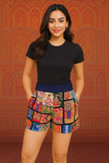Gypsy Boho Patchwork Embroidered Shorts Mirror Work – Festival & Casual Wear