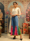 Bandhani Patchwork Wide-Leg Pants with Mirror Accents