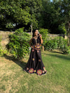 Black Mirror Work Tassel Lehenga Set