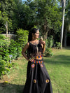 Black Mirror Work Tassel Lehenga Set
