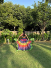 Multi-Color Bandhini Layered Skirt with Tassel