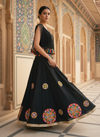Black Mirror Work Tassel Lehenga Set